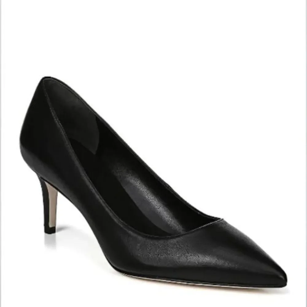 NIB Via Spiga Gya Pointed Toe Black Leather Pump | 8 - Picture 2 of 7